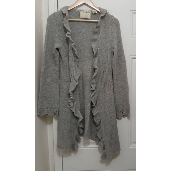Sparrow womens small lightweight long cardigan sweater angora wool gray - Picture 1 of 7